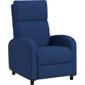 HOMCOM -Relaxfauteuil-Polyester-64x86x102cm-Blauw