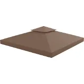 Outsunny - Vervangend dak voor metalen tuinhuisje of partytent - 3 x 3 m - Bruin