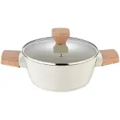 Bergner Marmeren pot van 20 cm met deksel BG-34745 natuurlijk