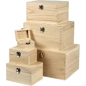 Adlibris Houten Dozen Set h: 5-15 cm l: 8-27.7 cm b: 5.8-21 cm 6 stuks