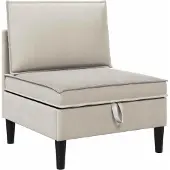 vidaXL Midden Sofa met Opbergruimte Havermout Fluweel