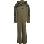 Adidas Trainingspak 'Seasonal Essentials Hooded Fleece Jogger Set Little' kaki / olijfgroen / donkergroen