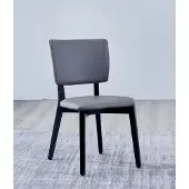 AEA Einsitzer Designer Grauer Esszimmerstuhl Polsterstühle Leder Einsitzer