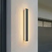 LUCANDE LED-wandlamp buiten Ilora, zwart, Roestvrij staal, Modern, LED wandlamp buiten