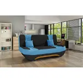 Fun Moebel Klick-klak slaapbank KANDY, bekleed met stof Alova, zwart-blauw