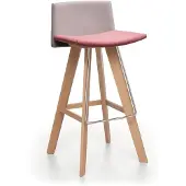 AEA Moderne, tweekleurige barkruk met houten frame, design zitmeubel