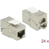 DeLOCK STP CAT6a 10 Gigabit Keystone module RJ45 - LSA (toolless) - compact / gegoten zink (24 stuks)