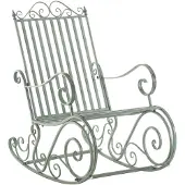 CLP Schommelstoel Relaxstoel Smilla, weerbestendig voor de tuin, metalen frame antiek/groen