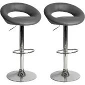 Urban Living "WE LOVE" SET VAN 2 GRIJZE PU-BARKRUKKEN