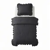 Sleeptime Lazy dekbed zonder overtrek Ruffles excl. kussensloop - Antraciet - 140x200