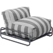 Oviala - Gestreepte loungestoel met modulaire tuinmeubelen en grijs frame - Mixi