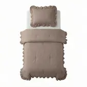 Sleeptime Lazy Dekbed Zonder Overtrek Ruffles - Taupe 140 x 200 cm