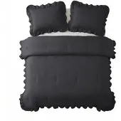 Sleeptime Lazy dekbed zonder overtrek Ruffles excl. kussensloop - Antraciet - 200x200