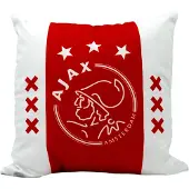 Ajax kussen wit rood wit met logo