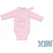 Vib - Rompertje (overslag) Luxe Katoen - Lovely (Roze) - Babykleertjes - romper - rompertjes - rompertjes met tekst - baby cadeau - baby aankondiging - overslagromper