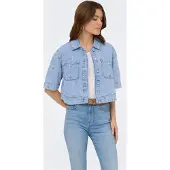 ONLY Blouse 'ONLCleo' blauw denim / limoen / groen