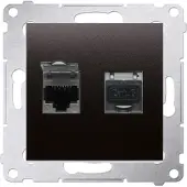 Kontakt-Simon Contactdoos Simon D62E.01/48, antraciet, kunststof, IP20, 75 mm, 44 mm, 75 mm