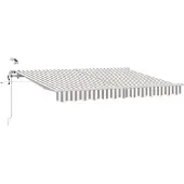 vidaXL Uitschuifbare luifel Lichtgrijs en wit 450 × 350 cm Polyester