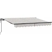 vidaXL Uitschuifbare luifel Lichtgrijs en wit 400 × 350 cm