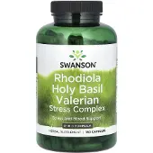 Swanson Health - Rhodiola, Heilig Basilicum, Valeriaan Stresscomplex - 180 capsules