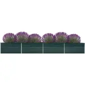 vidaXL Plantenbak verhoogd 600x80x45 cm gegalvaniseerd staal groen