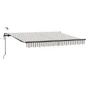 vidaXL Uitschuifbare luifel Lichtgrijs en wit 400 × 300 cm Polyester