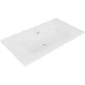 Wiesbaden Wastafel bajo enkel met 1 kraangat 80x46x1,8 cm keramiek glans wit