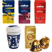 Lavazza Proefpakket - 80 koffiecapsules + Travelmug | Koffiepakket met Nespresso compatible