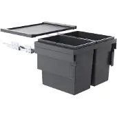 Hailo Cargo Synchro afvalsysteem voor kastbreedte 60cm grijs 56 liter (28 + 28)