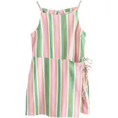 Next - Dames - Playsuit met wikkelrok van linnen - Groen