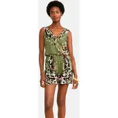 Love & roses Jumpsuit olijfgroen / rosa / zwart / wit