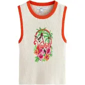 Next Gebreide top ecru / jade groen / rosa / lichtrood