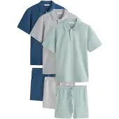 Next Joggingpak donkerblauw / greige / pastelgroen