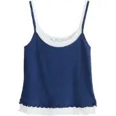 Next Top navy / wit