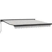 vidaXL Uitschuifbare luifel Lichtgrijs en wit 350 x 250 cm