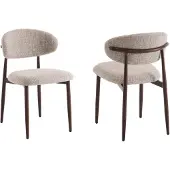Furnihaus Eetkamerstoelen Celia Taupe Walnoot Santi Set van 2