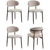 Furnihaus - Eetkamerstoelen Set van 4 - Celia - Taupe Walnoot - Santi