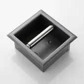 Saniclear Iron inbouw toiletrolhouder zonder klep gunmetal - verouderd ijzer