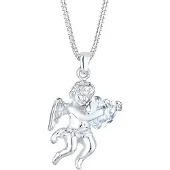 Elli - Halsketting - dames hanger engelenhart met zirkonia in 925 sterling zilver - Dames
