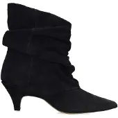 Manfield Donkerblauwe suède slouchy enkellaarsjes | Maat 40