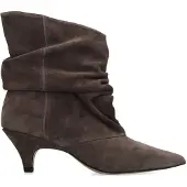 Manfield Donkergrijze suède slouchy enkellaarsjes | Maat 39