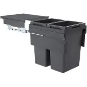 Hailo Euro Cargo Front afvalsysteem voor kastbreedte 45cm grijs 76 liter (2 x 38)