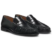 BOSS Leren mocassins met Double B-monogram Maat 40