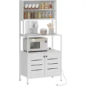 HOMCOM -Keukenopbergplank-spaanplaat-80x42x171cm-Wit