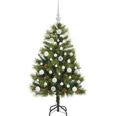vidaXL Kunstmatige Scharnierende Kerstboom met Kegels Groen 120 cm