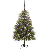 vidaXL Kunstmatige Scharnierende Kerstboom met Kegels Groen 120 cm