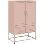 vidaXL Hoge kast 68x39x111,5 cm koudgewalst staal roze