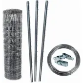 Aquagart 150m wildhek, boshek, geknoopt draadgaas 150/12/30 + palen + spandraad