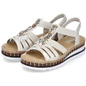 Rieker Sandaal 'Sandalette Damen V7949 90 Textil in beige' beige