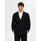 Selected Relaxed Fit Double-breasted Blazer Heren Zwart 54